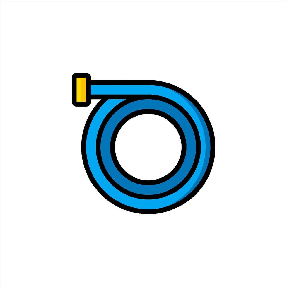 A blue hose with a yellow nozzle vector
