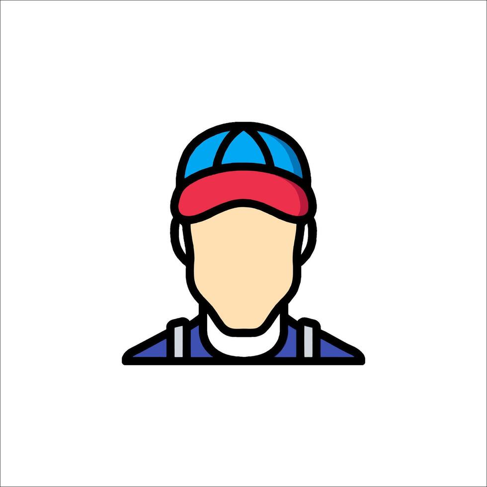 A man in a cap and overalls icon vector