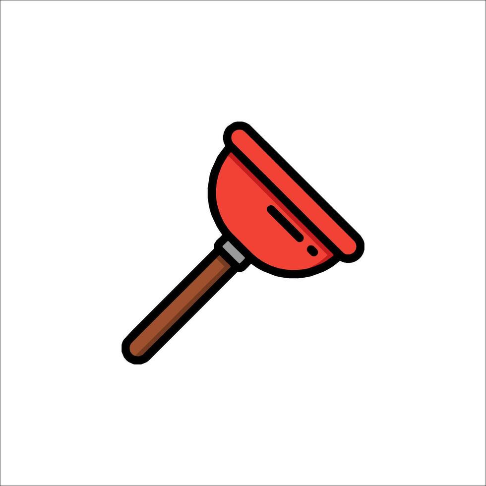 A red and black cleaning tool icon on a white background vector