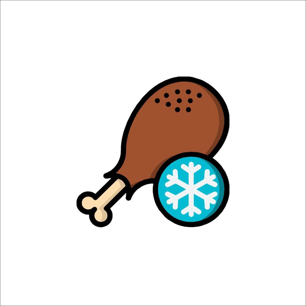 A turkey and snowflake icon on a white background vector