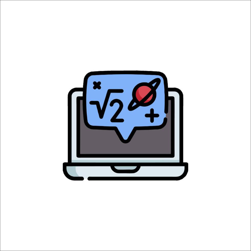 A laptop with a math equation on it vector