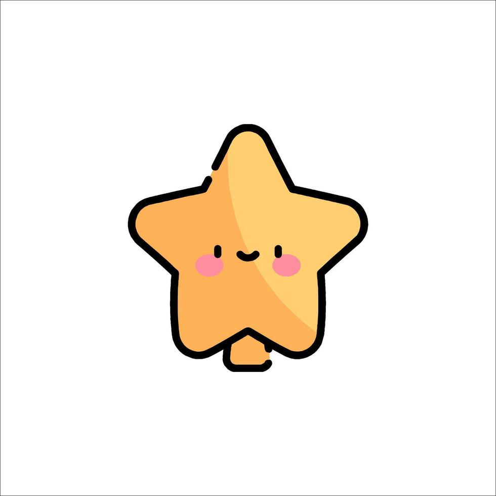 A cute star with a pink face and a smile vector