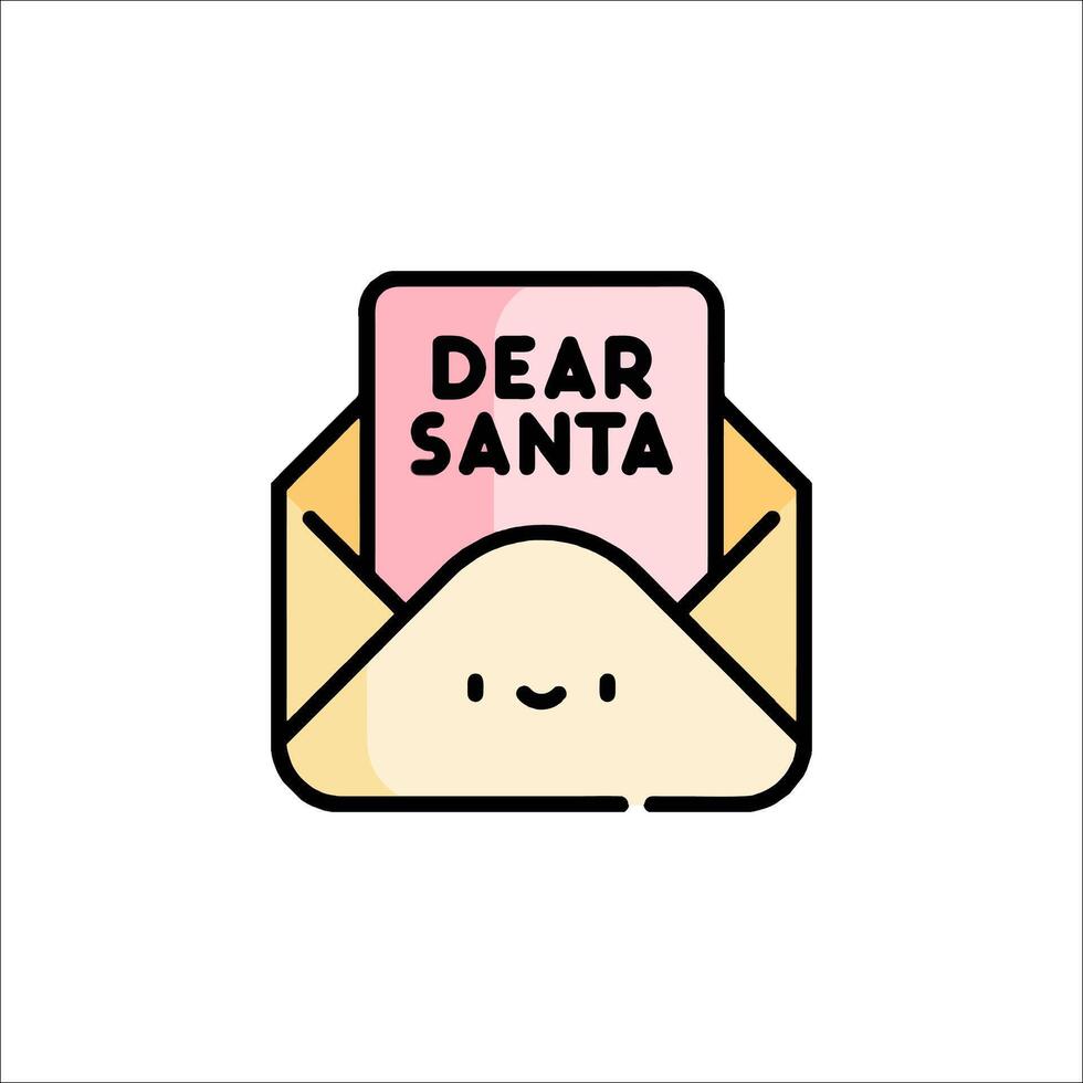 Dear santa letter icon vector