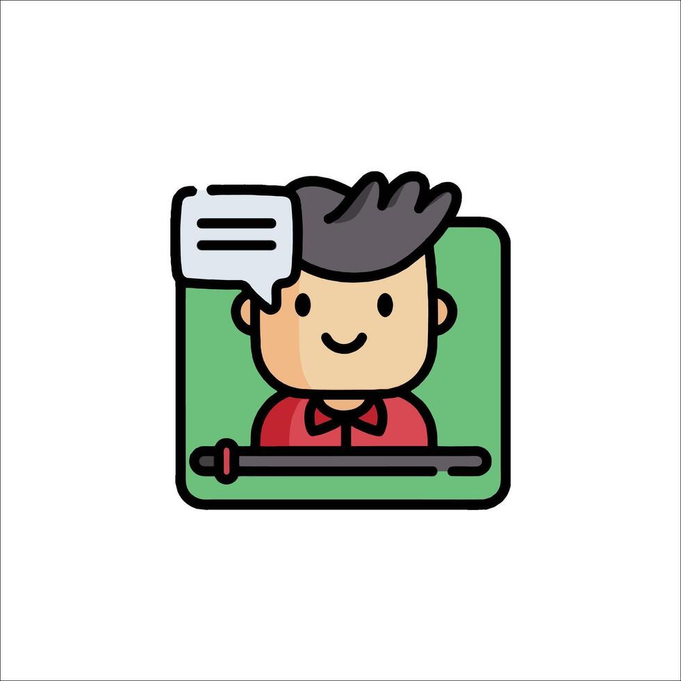 A man with a speech bubble on his head vector