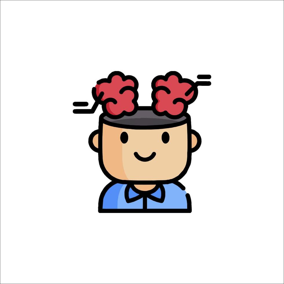 A man with two brains on his head vector