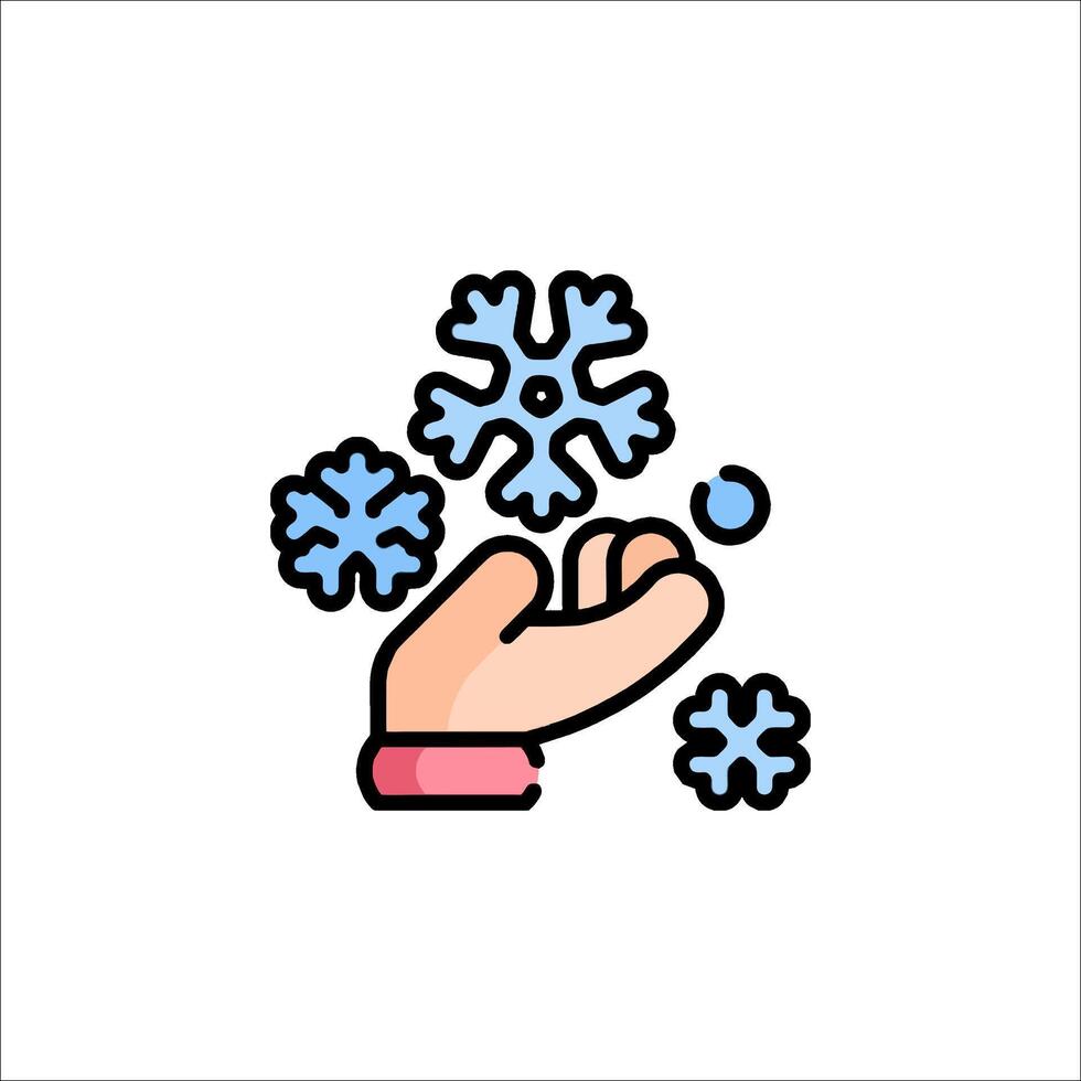 Snowflakes icon in a flat style vector