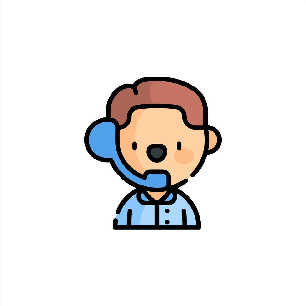 A cartoon character with a phone on his head vector
