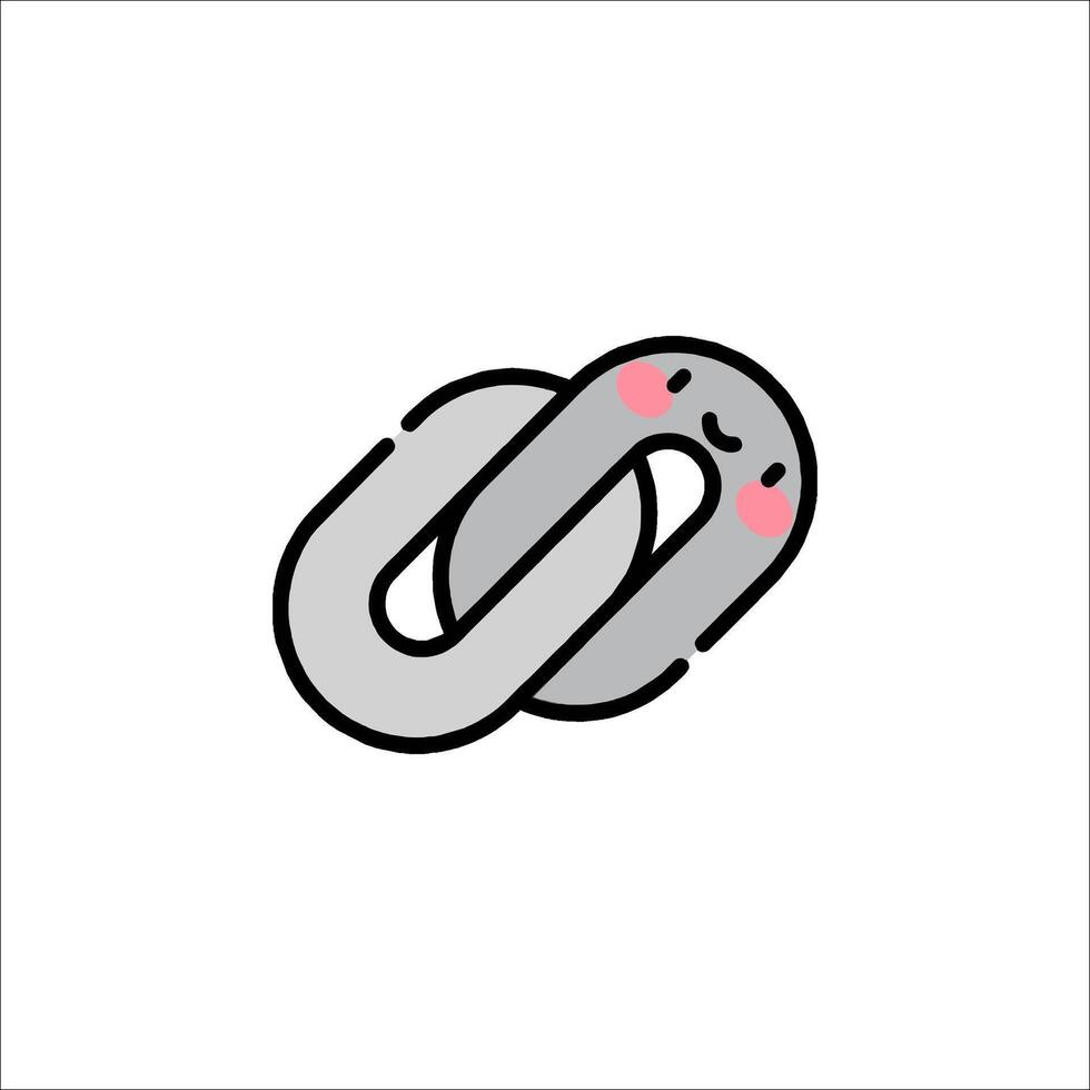 A cute little link icon with a smiley face vector