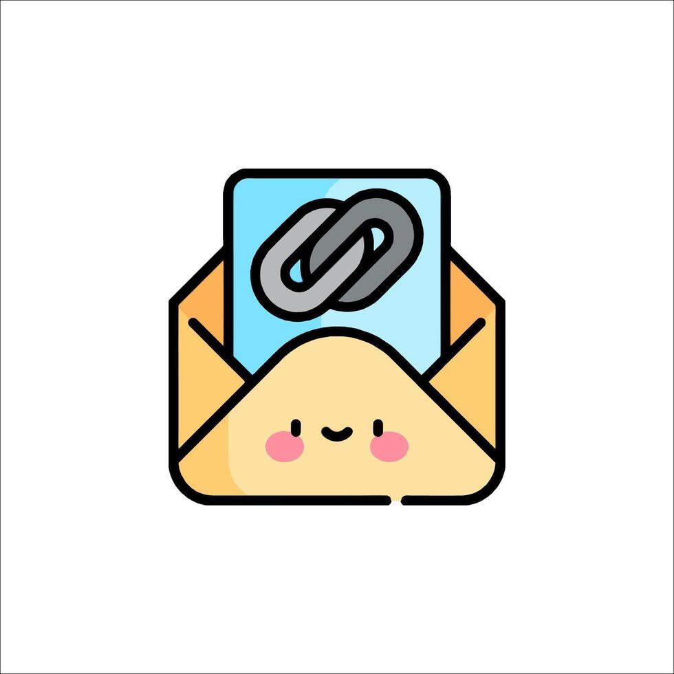Email icon with a link and a smiley face vector