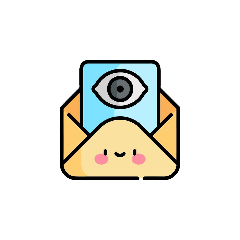 An envelope with a camera icon on it vector