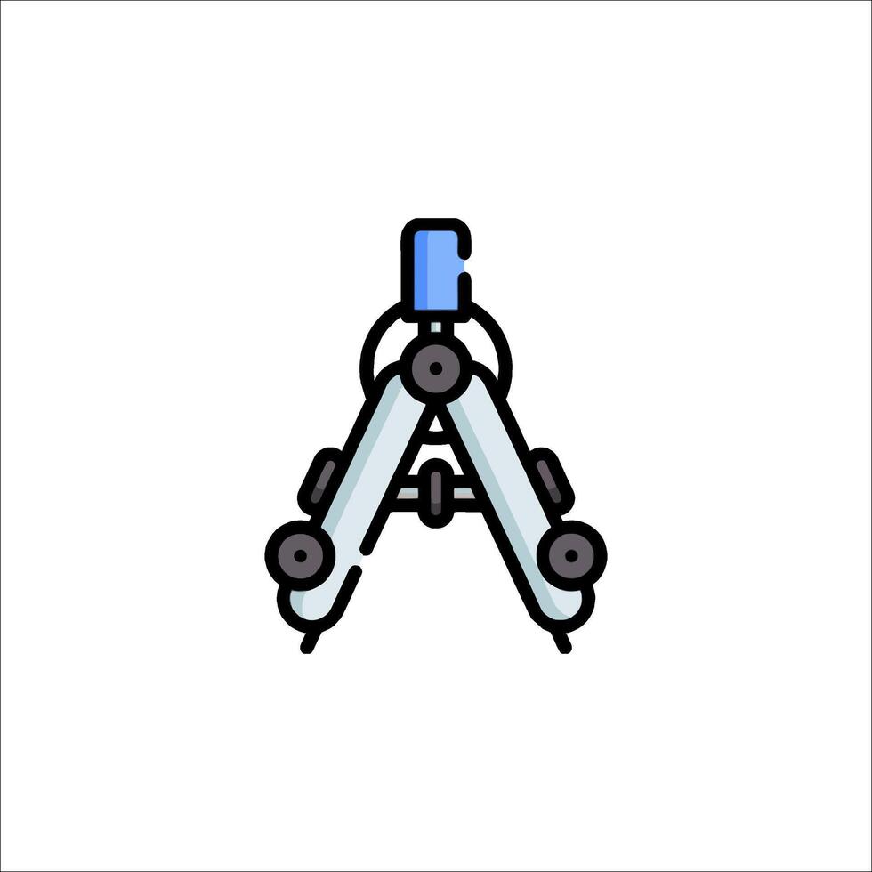 A drawing of a compass on a white background vector