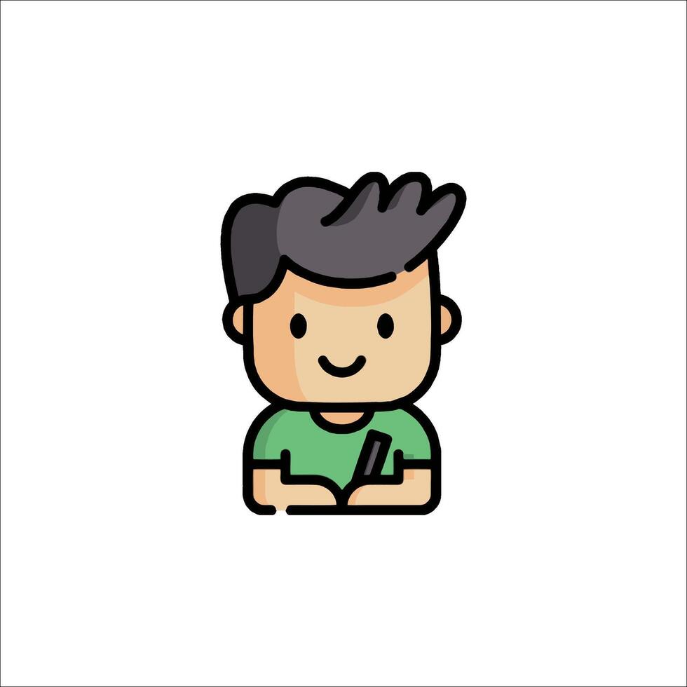 A man with a pen in his hand icon vector
