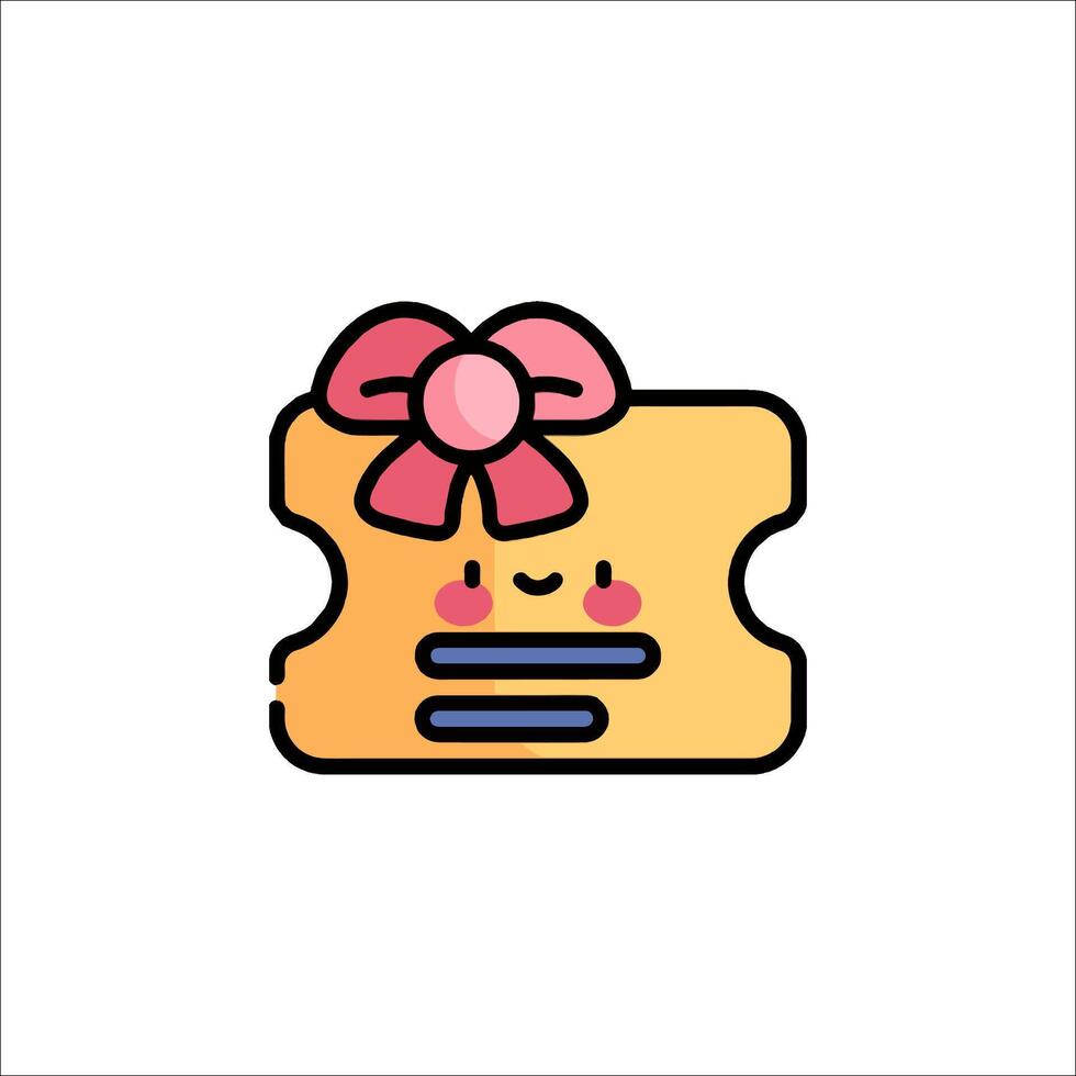 A cute gift with a bow on it vector