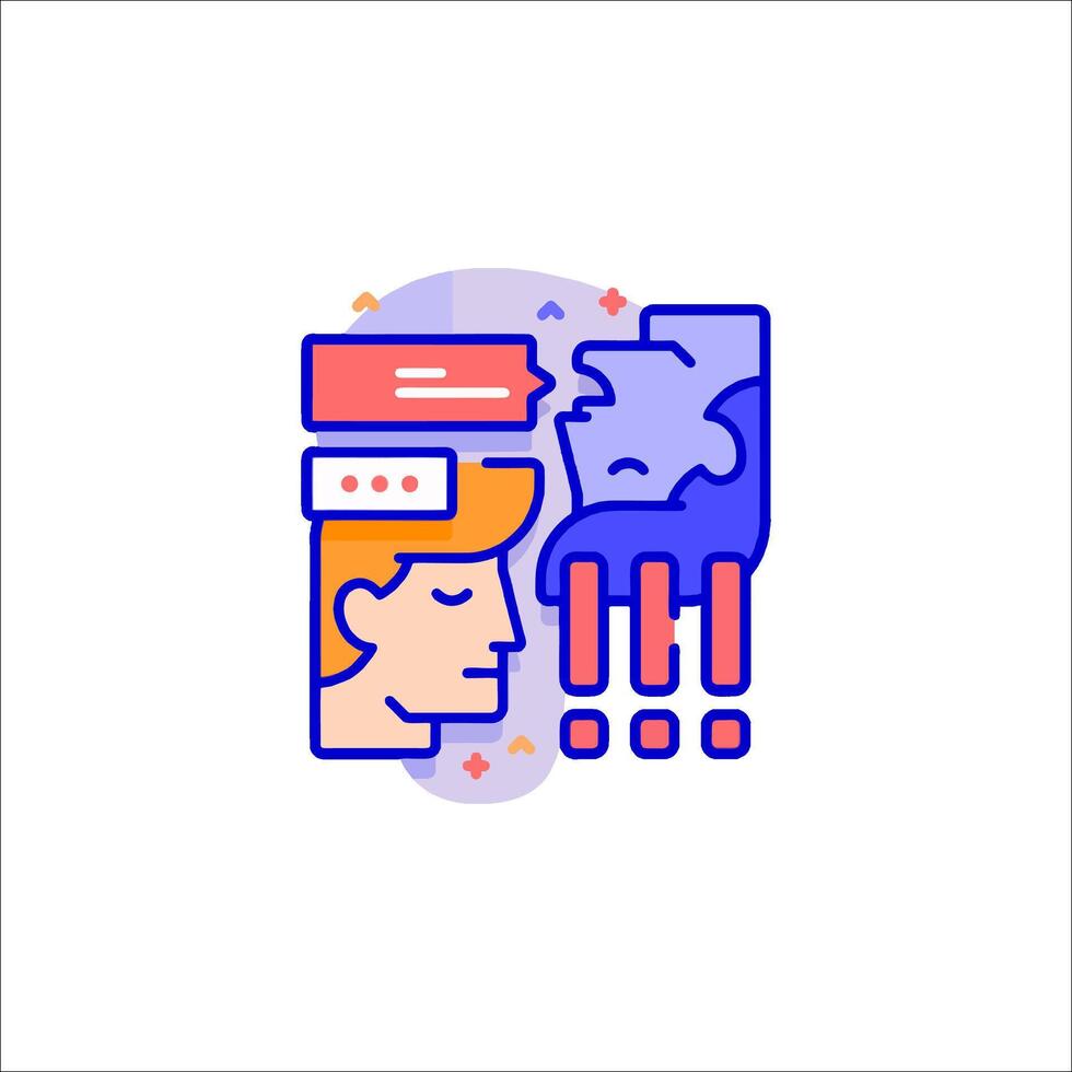 A man and woman are talking to each other vector