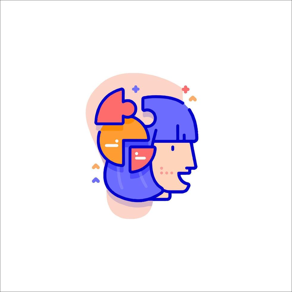 A woman's head with a puzzle piece in it vector