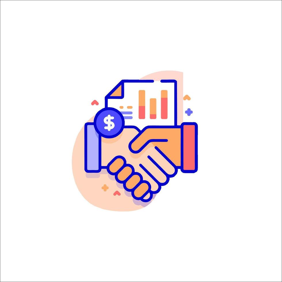 A hand shaking with a dollar sign vector