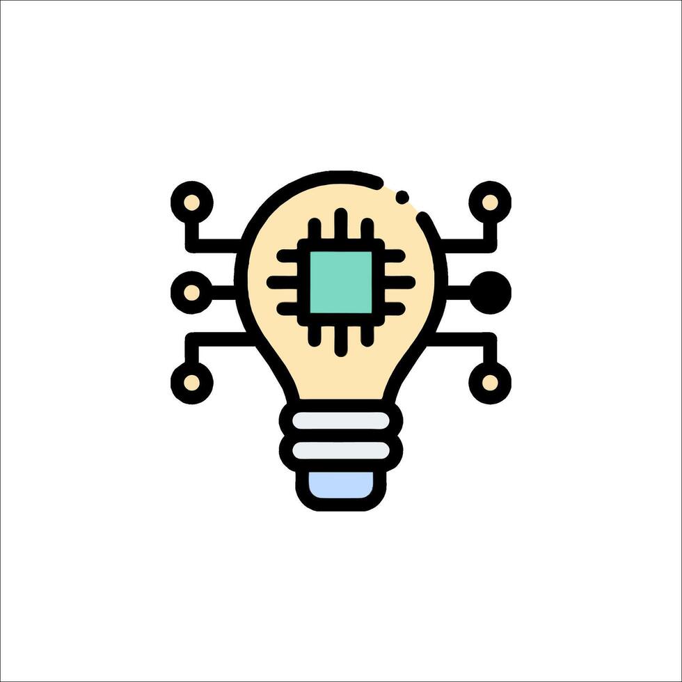 A light bulb with a circuit board inside it vector