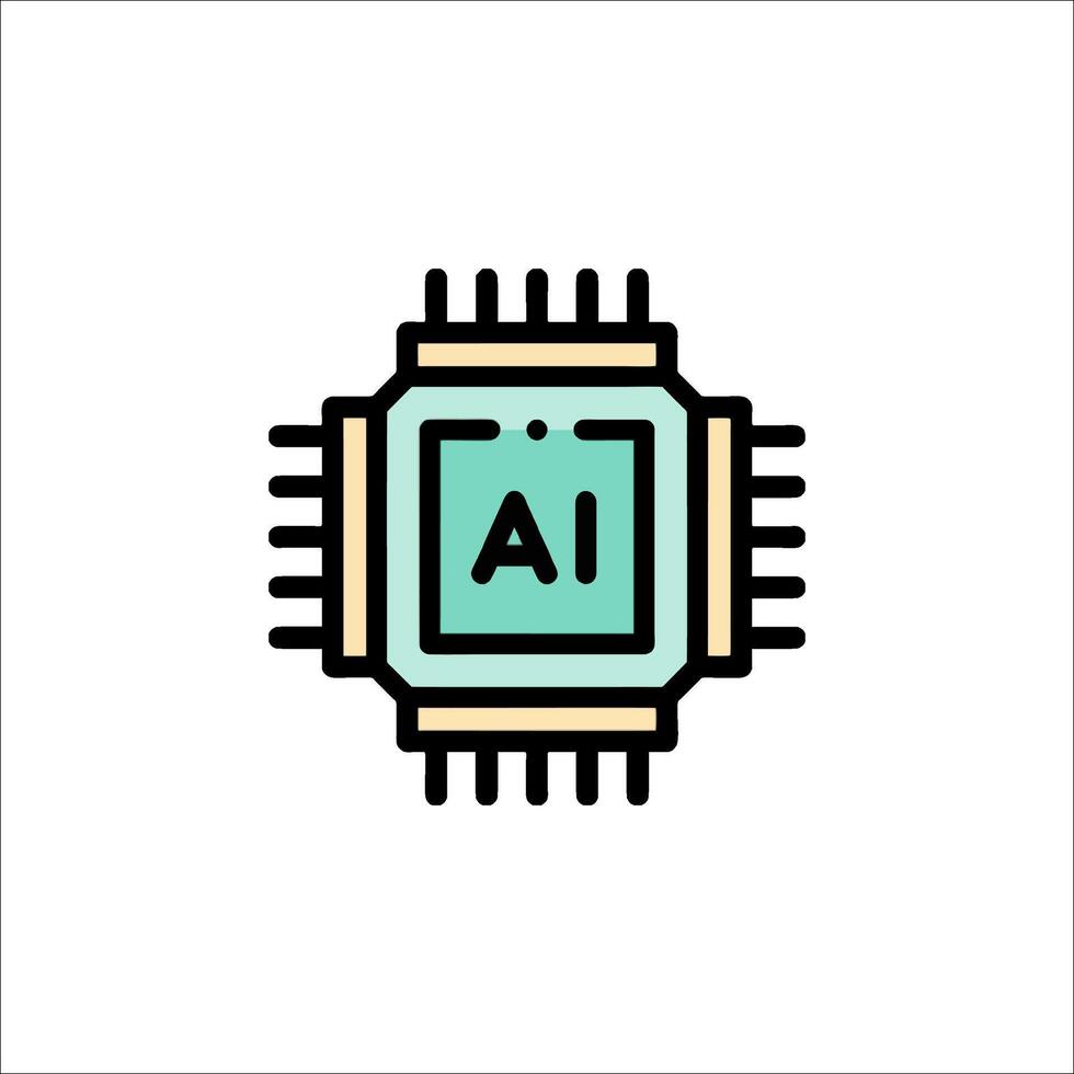 A computer chip with the word ai on it vector
