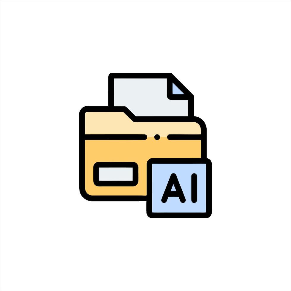 A file folder icon with ai file vector