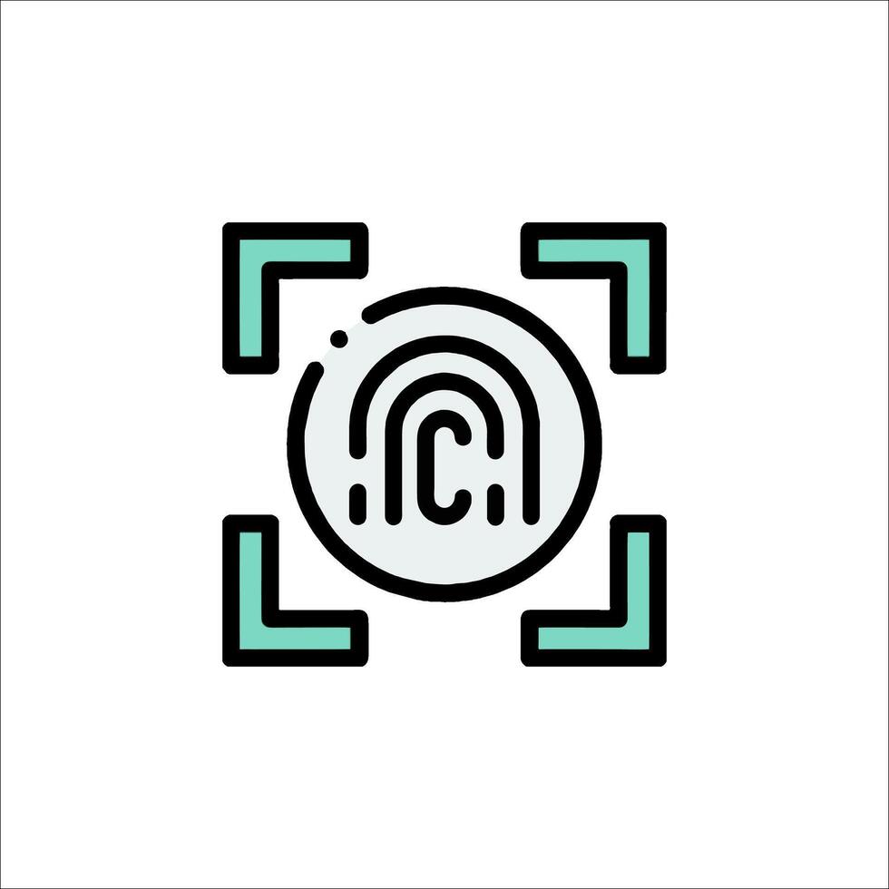 A fingerprint scanner icon on a white background vector