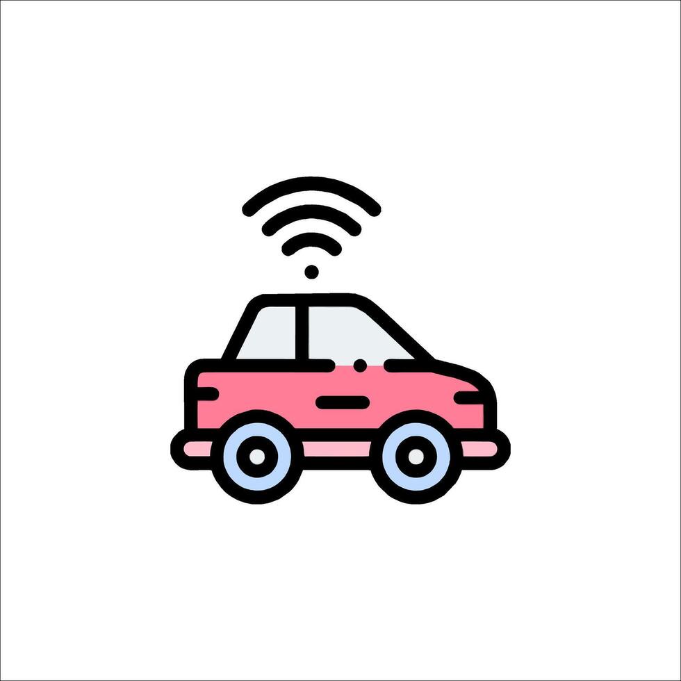 A car with wifi icon on it vector