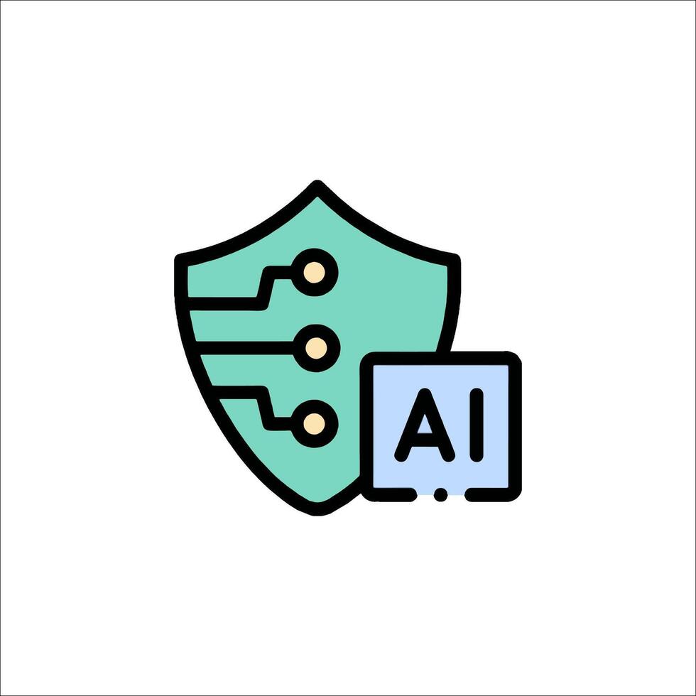 Ai security icon illustration vector