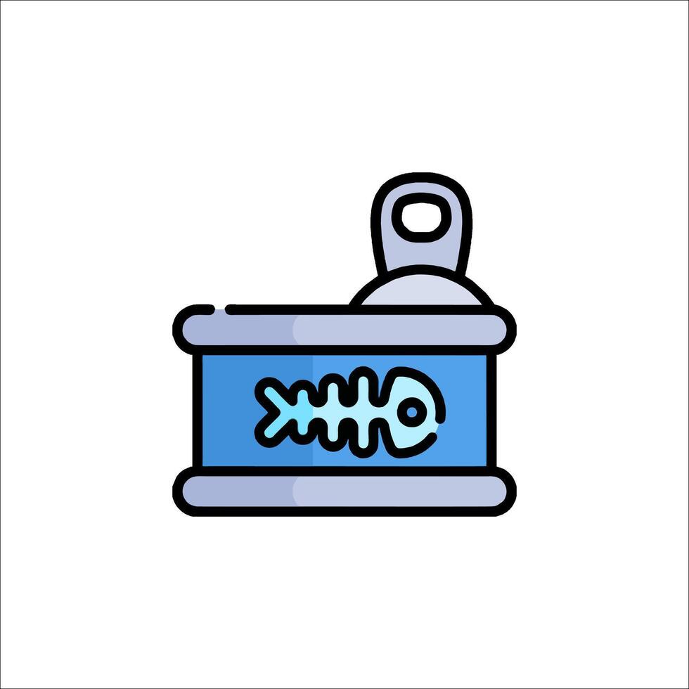 Fish in a can icon illustration vector