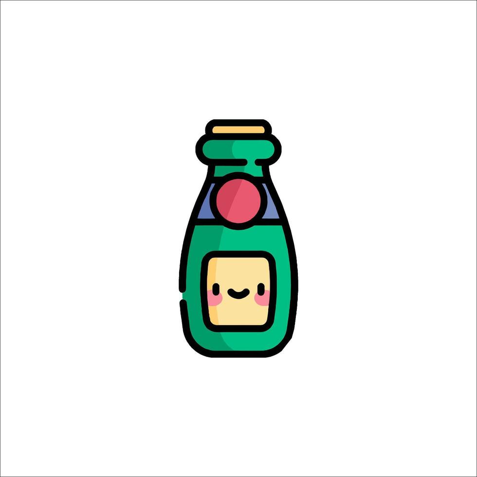 A bottle of juice with a smiley face on it vector