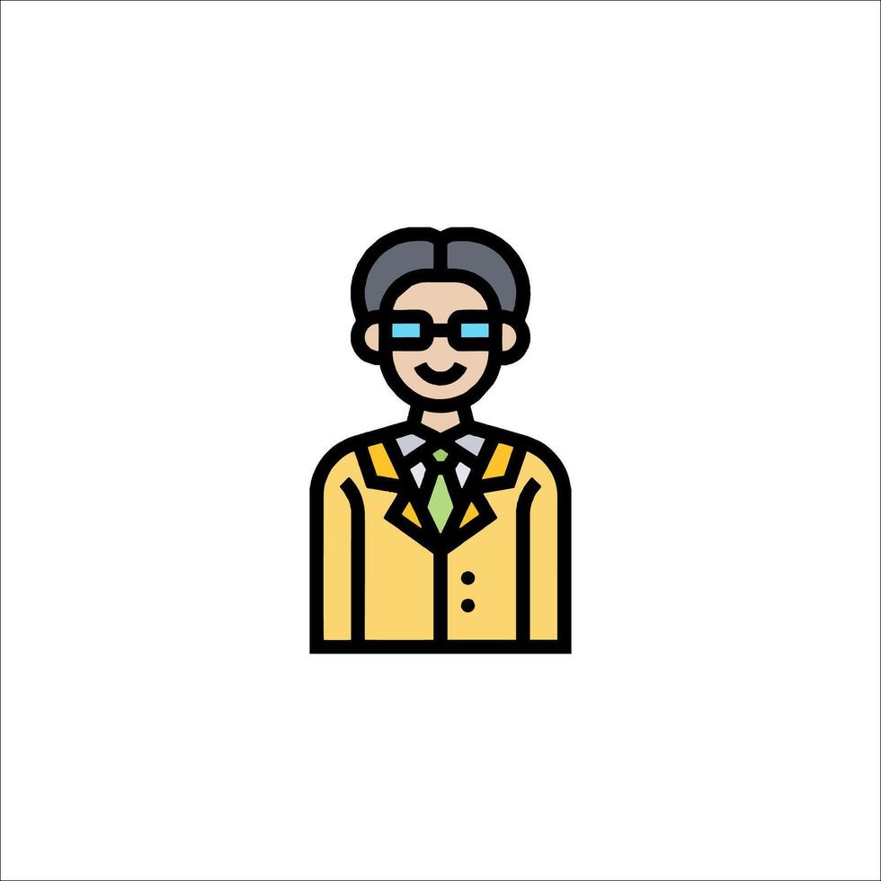 A man in a suit and tie icon vector