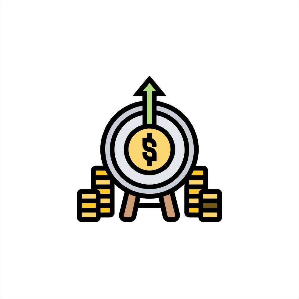 A money barrel with a green arrow pointing up vector