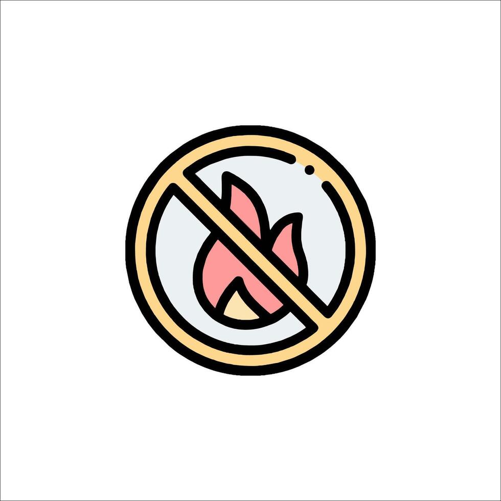 No fire icon illustration vector