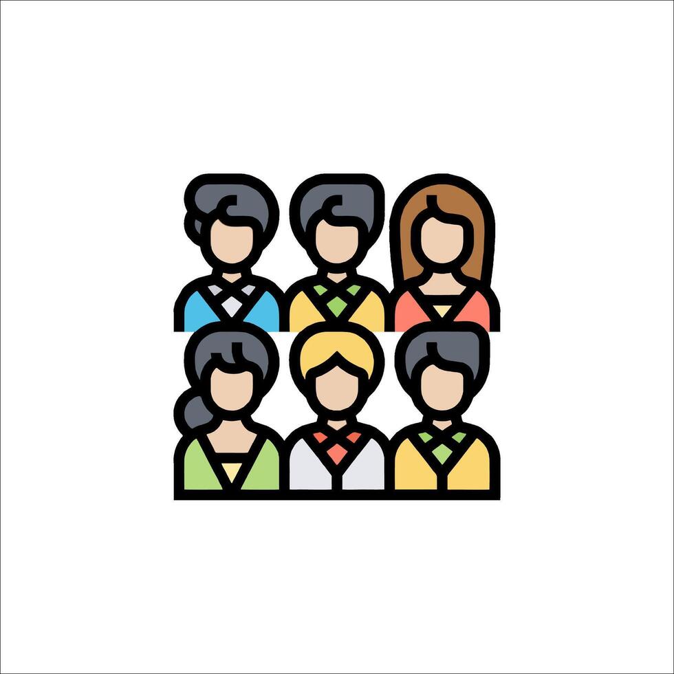 People icon in line style on white background vector
