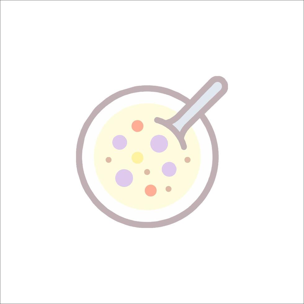 a bowl of soup with a spoon in it vector