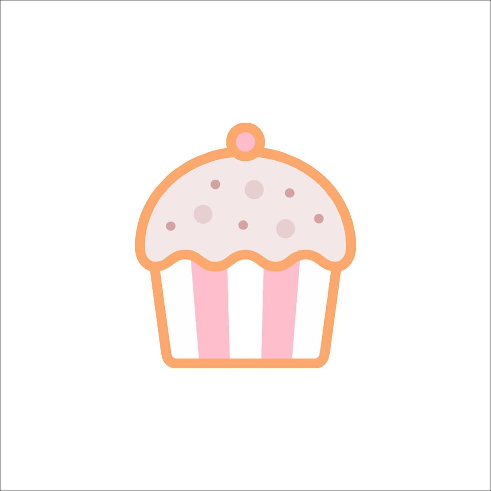 a cupcake icon on a white background vector