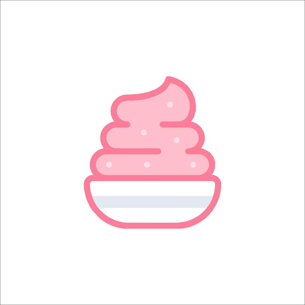 ice cream icon in a bowl vector