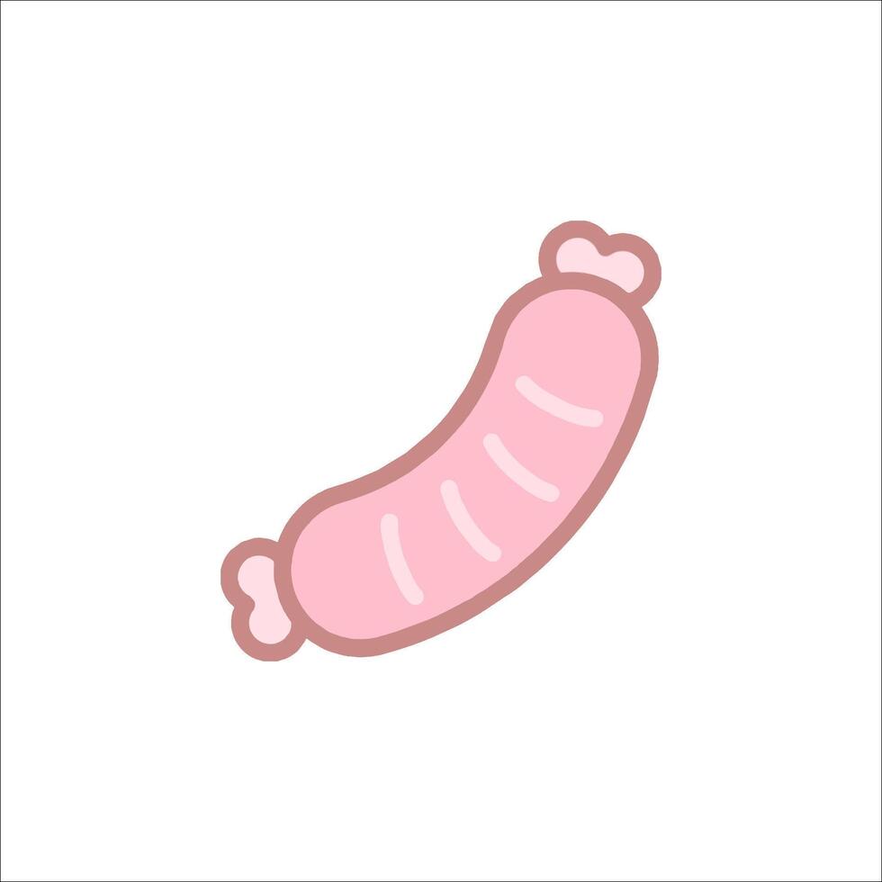 a pink sausage icon on a white background vector