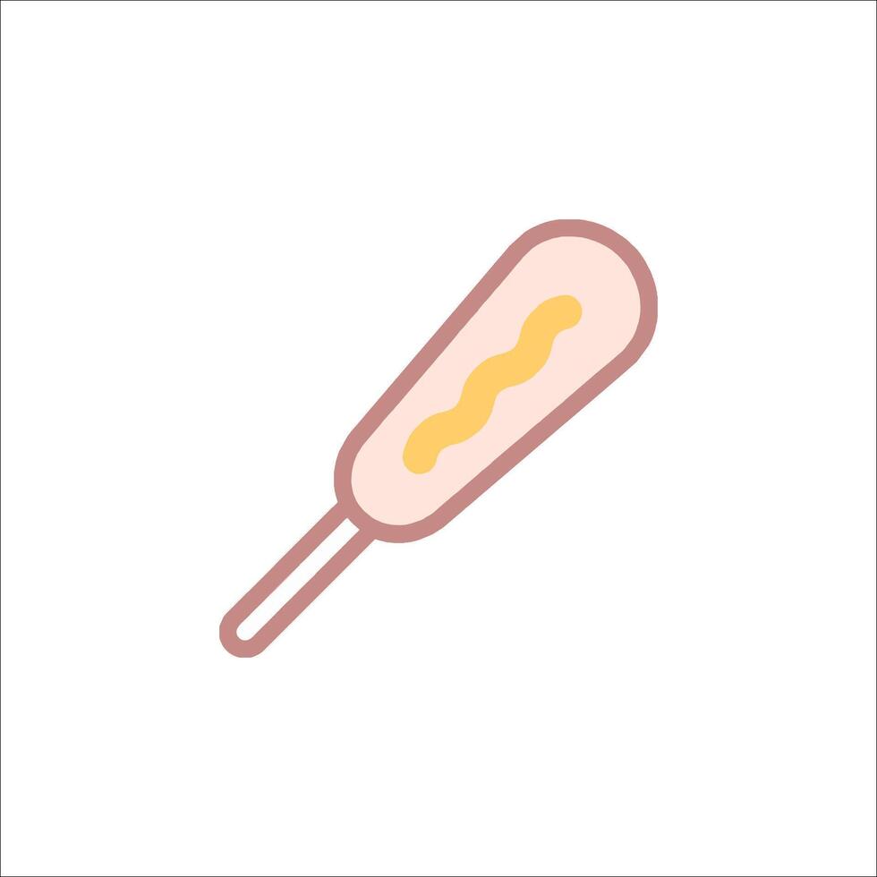 a hot dog on a stick icon vector