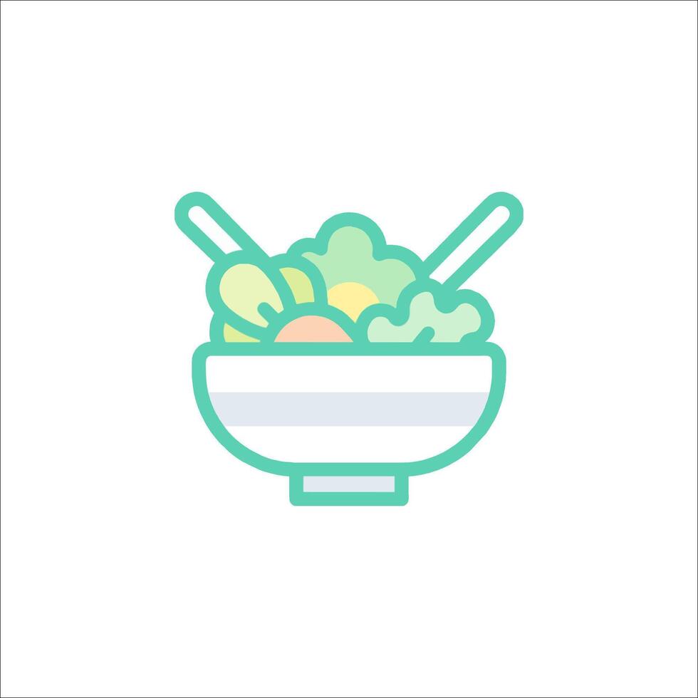 a bowl of food with chopsticks and a fork vector