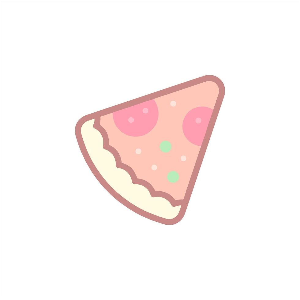 a slice of pizza with a pink and green color vector