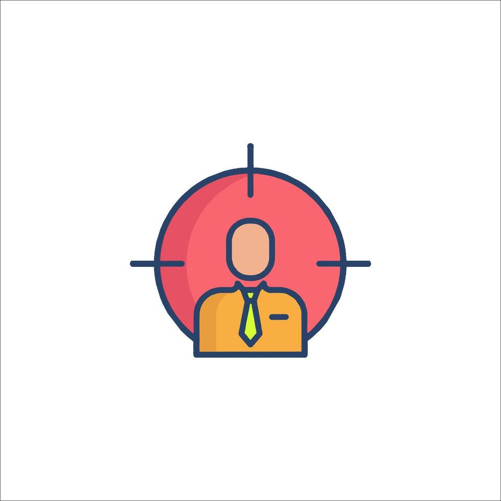 a man in a tie and shirt is in the center of a target vector