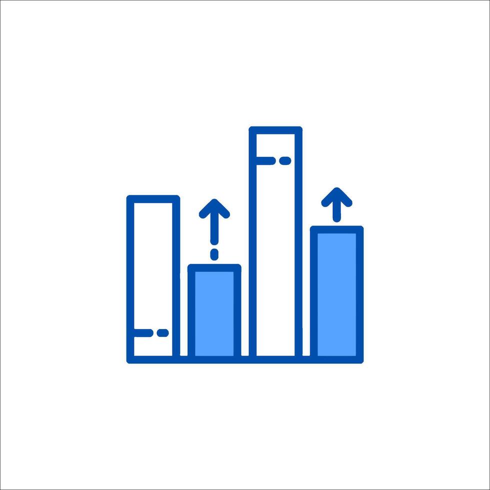 a graph line icon with arrows going up vector