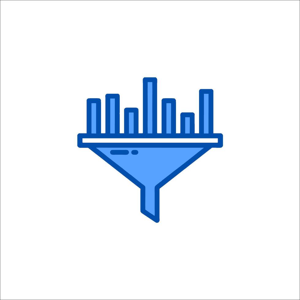 a funnel with a bar graph on it vector