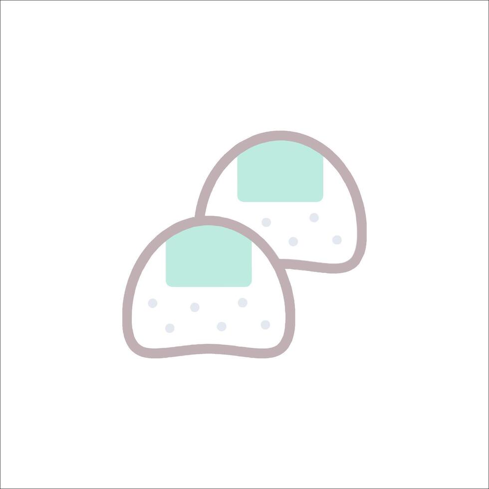 two small white pillows with a green outline vector
