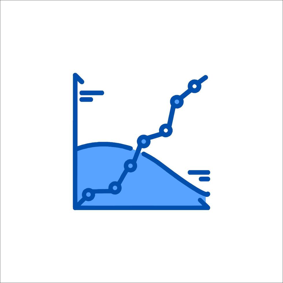 a graph line icon with a line going up vector