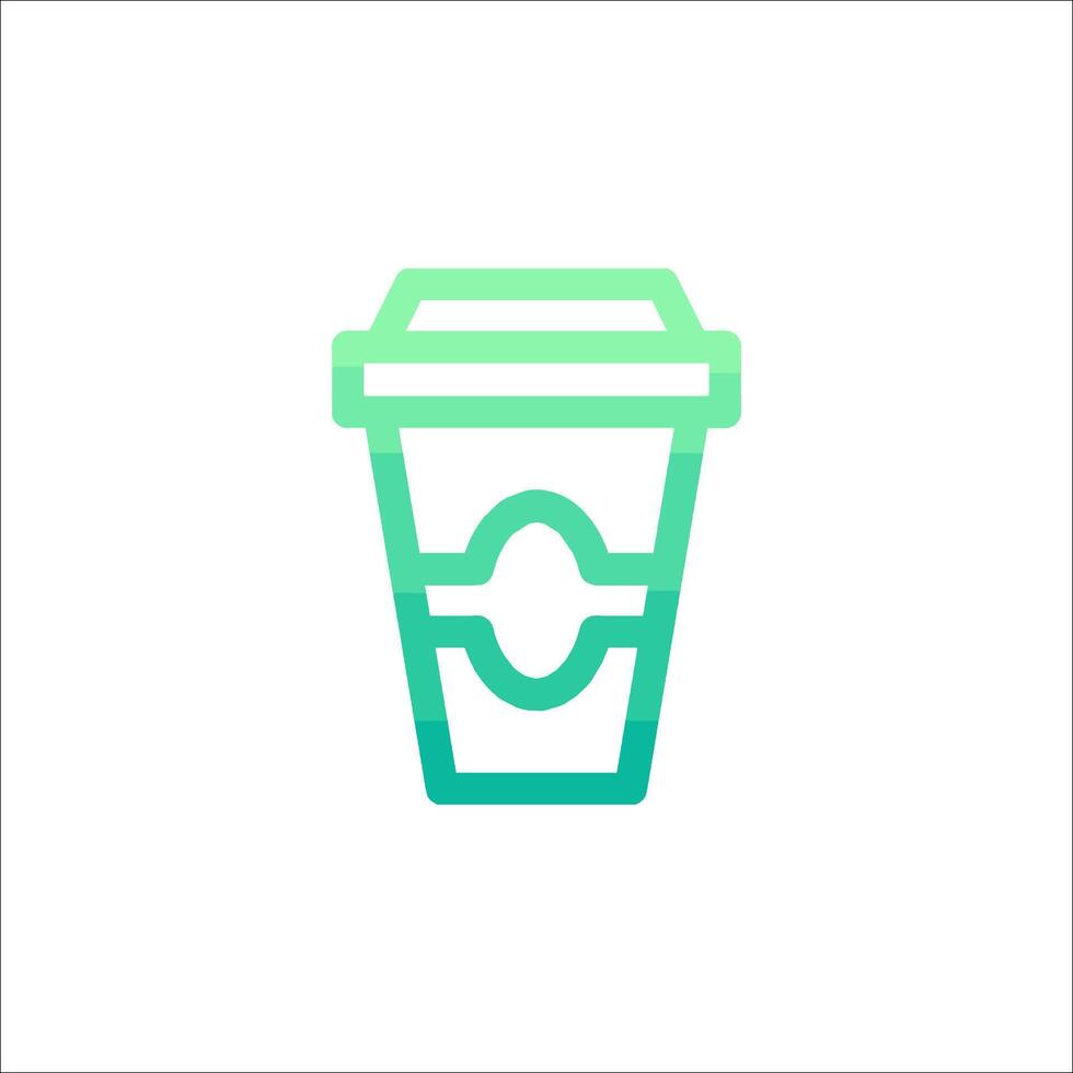 a green and blue logo for a coffee cup vector