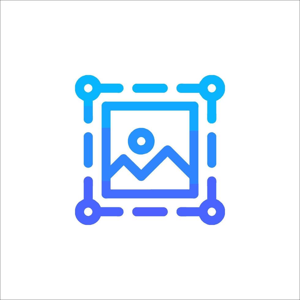 a square with a picture of a mountain in it vector