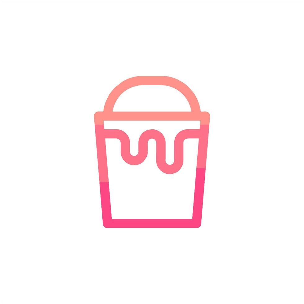 a pink bucket with a pink handle vector