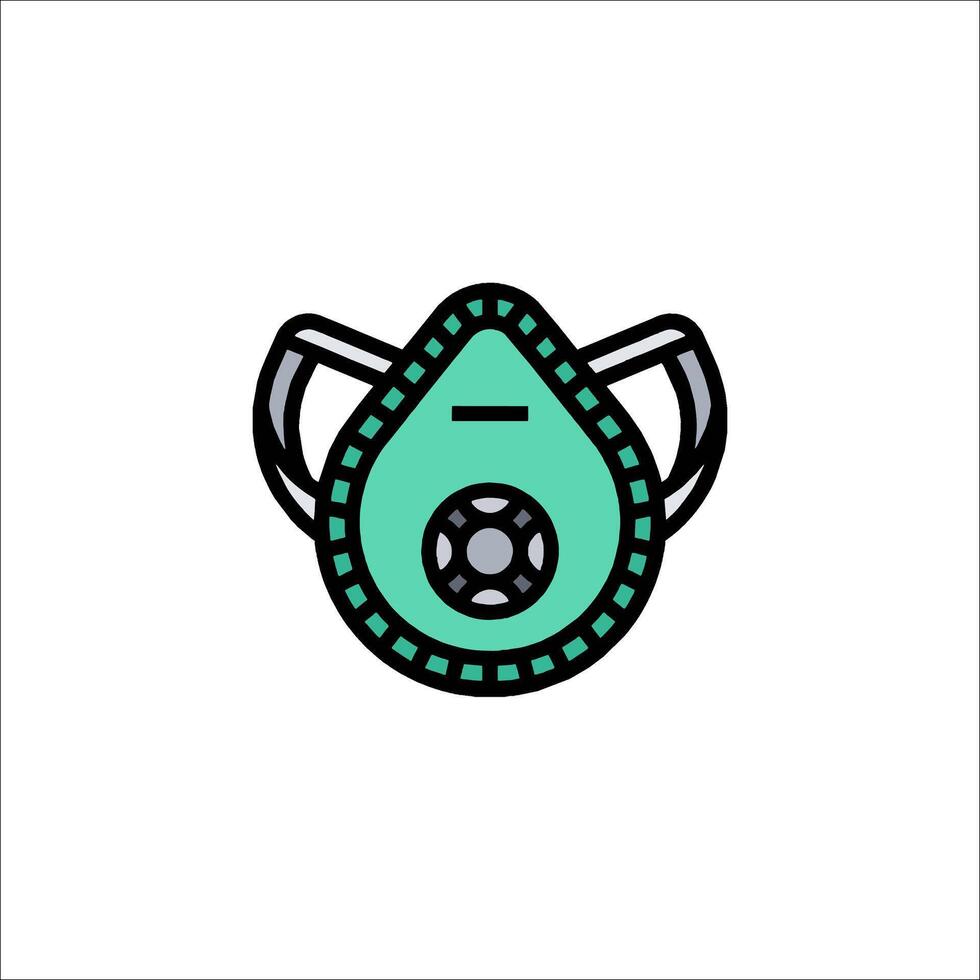 A green and black mask icon on a white background vector