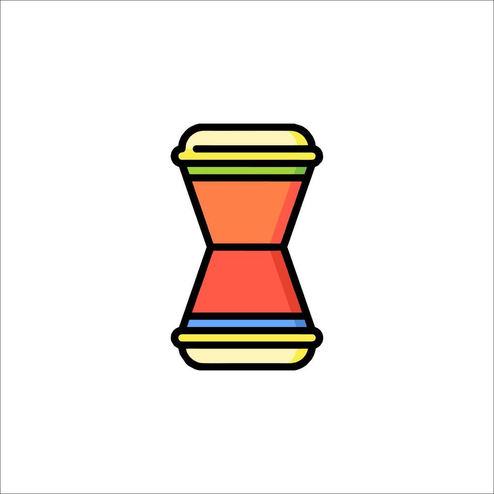 a colorful hourglass icon on a white background vector