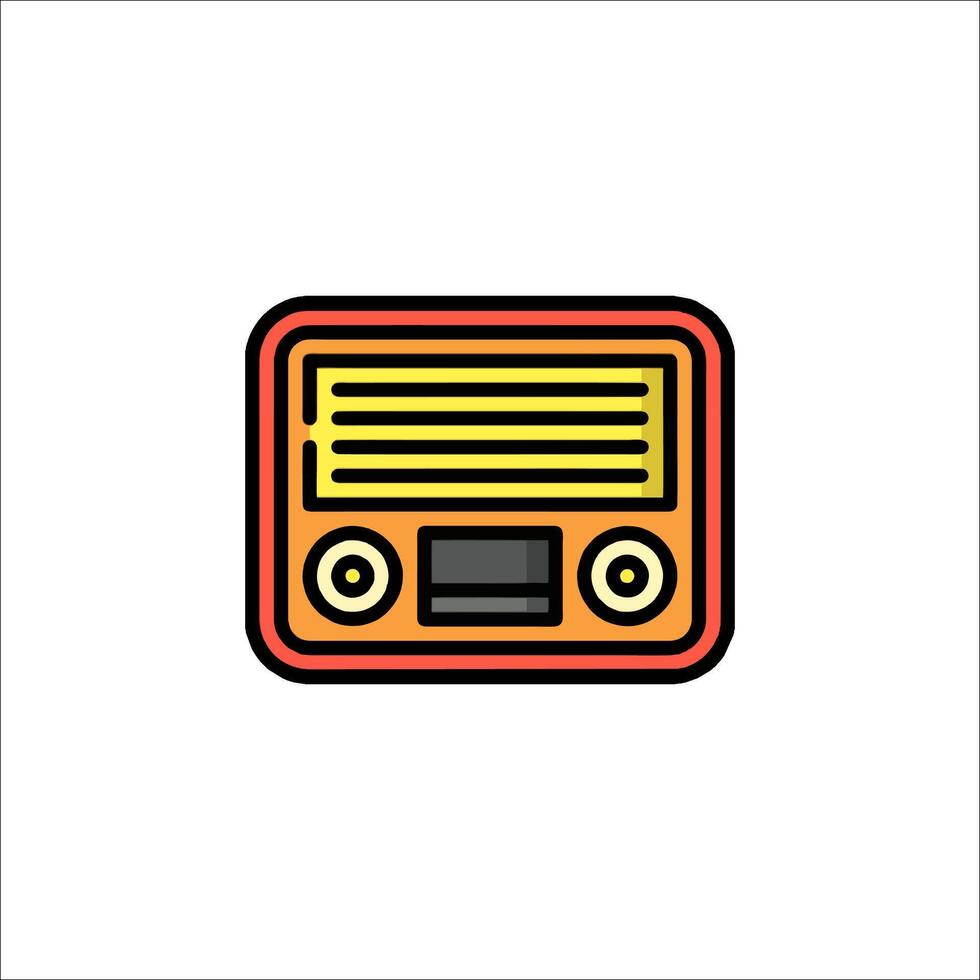 Retro radio icon illustration vector